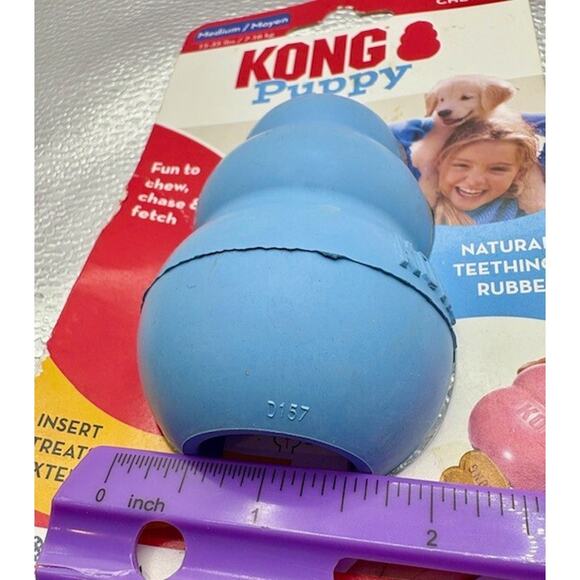 Kong Puppy Dog Chew Toy - Blue - Medium - Non-toxic & non-splintering Chew Toy - Picture 5 of 5